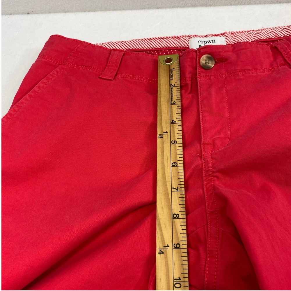 Crown & Ivy Ankle Pants Womens 10 Red Chino Straight Mid Rise Stretch Cropped - Picture 8 of 11